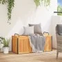 Baúl de cojines de jardín acacia maciza y acero 110x45x42/53 cm de , Cajas de almacenaje para exteriores - Ref: Foro24-367609...