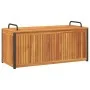 Baúl de cojines de jardín acacia maciza y acero 110x45x42/53 cm de , Cajas de almacenaje para exteriores - Ref: Foro24-367609...