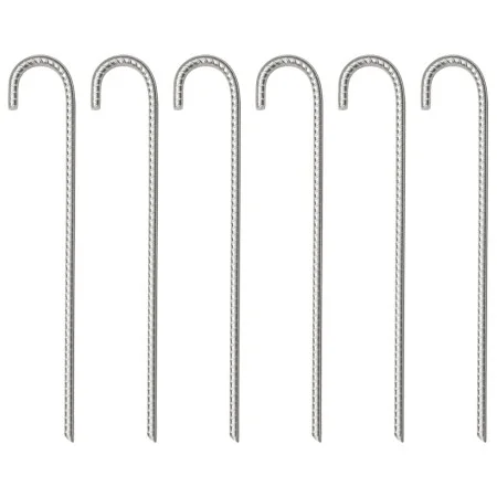 Clavijas para tienda 6 uds acero galvanizado 37 cm Ø10 mm de , Accesorios para tiendas de campaña - Ref: Foro24-4009341, Prec...