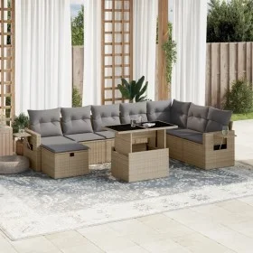 Set de sofás de jardín 9 pzas con cojines ratán sintético beige de , Conjuntos de jardín - Ref: Foro24-3275029, Precio: 594,9...