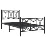 Estructura de cama con cabecero y estribo metal negro 100x190cm de , Camas y somieres - Ref: Foro24-376140, Precio: 86,54 €, ...