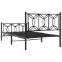 Estructura de cama con cabecero y estribo metal negro 100x190cm de , Camas y somieres - Ref: Foro24-376140, Precio: 86,54 €, ...