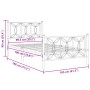 Estructura de cama con cabecero y estribo metal negro 100x190cm de , Camas y somieres - Ref: Foro24-376140, Precio: 86,54 €, ...