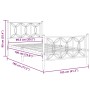 Estructura cama metal cabecero y estribo blanca 100x190 cm de , Camas y somieres - Ref: Foro24-376189, Precio: 86,33 €, Descu...
