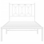 Estructura de cama de metal con cabecero blanco 80x200 cm de , Camas y somieres - Ref: Foro24-376168, Precio: 75,90 €, Descue...