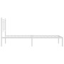 Estructura de cama de metal con cabecero blanco 80x200 cm de , Camas y somieres - Ref: Foro24-376168, Precio: 75,90 €, Descue...