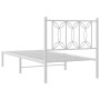 Estructura de cama de metal con cabecero blanco 80x200 cm de , Camas y somieres - Ref: Foro24-376168, Precio: 75,90 €, Descue...