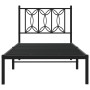 Estructura de cama con cabecero metal negro 90x200 cm de , Camas y somieres - Ref: Foro24-376121, Precio: 75,07 €, Descuento: %