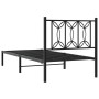 Estructura de cama con cabecero metal negro 90x200 cm de , Camas y somieres - Ref: Foro24-376121, Precio: 75,07 €, Descuento: %