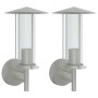 Apliques de exterior 2 unidades acero inoxidable plateado de , Iluminación de exterior - Ref: Foro24-4006245, Precio: 53,81 €...