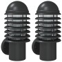Apliques de exterior 2 unidades acero inoxidable negro de , Iluminación de exterior - Ref: Foro24-4006253, Precio: 62,50 €, D...
