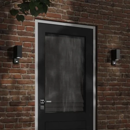 Lámparas de pared de exterior con sensor 2 uds aluminio negro de , Iluminación de exterior - Ref: Foro24-4006309, Precio: 46,...