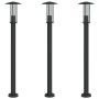Lámparas de suelo exterior 3 uds acero inoxidable negro 100 cm de , Iluminación de exterior - Ref: Foro24-4006356, Precio: 12...