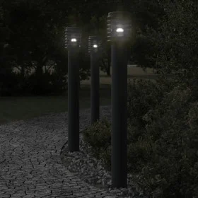 Lámpara de suelo de exterior acero inoxidable negro 110 cm de , Iluminación de exterior - Ref: Foro24-4006363, Precio: 51,87 ...