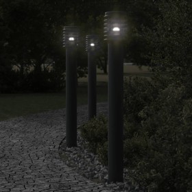 Lámpara de suelo de exterior acero inoxidable negro 110 cm de , Iluminación de exterior - Ref: Foro24-4006363, Precio: 56,47 ...