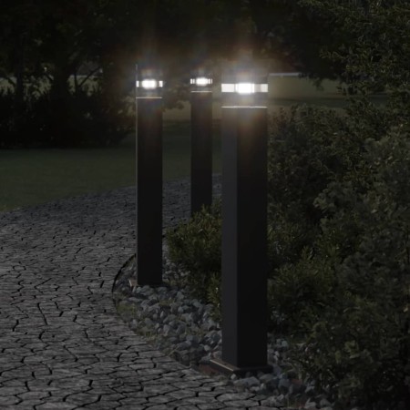 Lámparas de suelo de exterior 3 unidades aluminio negro 80 cm de , Iluminación de exterior - Ref: Foro24-4006396, Precio: 127...