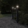 Lámparas suelo exterior con sensor 3 uds aluminio negro 110 cm de , Iluminación de exterior - Ref: Foro24-4006404, Precio: 15...