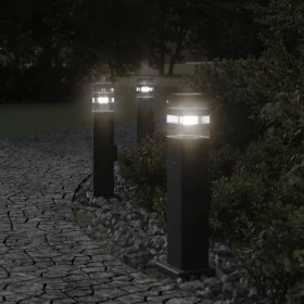 Outdoor floor lamps with plug, set of 3, black aluminum, 50 cm. by , Outdoor lighting - Ref: Foro24-4006406, Price: 123,09 €,...