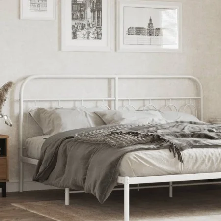 Cabecero de metal blanco 183 cm de , Cabeceros y pies de cama - Ref: Foro24-377202, Precio: 40,95 €, Descuento: %