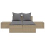 Tumbona doble con cojines ratán sintético beige de , Tumbonas - Ref: Foro24-368392, Precio: 297,16 €, Descuento: %