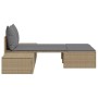 Tumbona doble con cojines ratán sintético beige de , Tumbonas - Ref: Foro24-368392, Precio: 297,16 €, Descuento: %