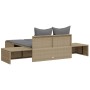 Tumbona doble con cojines ratán sintético beige de , Tumbonas - Ref: Foro24-368392, Precio: 297,16 €, Descuento: %