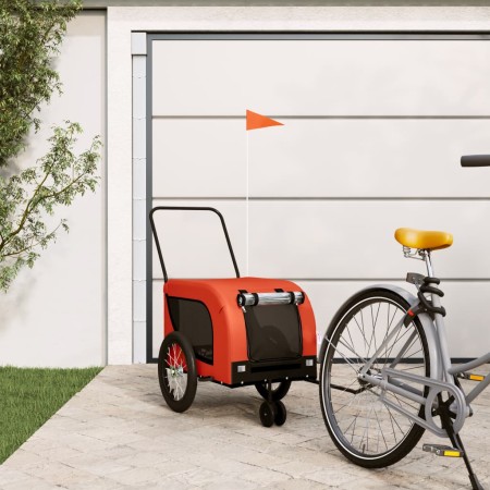 Remolque de bicicleta mascotas hierro tela Oxford naranja negro de , Cochecitos para mascotas - Ref: Foro24-94019, Precio: 12...
