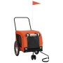 Remolque de bicicleta mascotas hierro tela Oxford naranja negro de , Cochecitos para mascotas - Ref: Foro24-94019, Precio: 12...