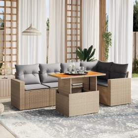 Juego de sofás jardín con cojines 6 pzas ratán sintético beige de , Conjuntos de jardín - Ref: Foro24-3271304, Precio: 424,24...