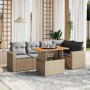 Juego de sofás jardín con cojines 6 pzas ratán sintético beige de , Conjuntos de jardín - Ref: Foro24-3271304, Precio: 424,24...