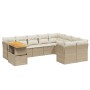 Juego de sofás jardín con cojines beige 10 pzas ratán sintético de , Conjuntos de jardín - Ref: Foro24-3271016, Precio: 683,8...