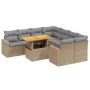 Set de sofás de jardín 9 pzas con cojines ratán sintético beige de , Conjuntos de jardín - Ref: Foro24-3271241, Precio: 575,6...