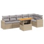 Set sofás de jardín 7 piezas y cojines ratán sintético beige de , Conjuntos de jardín - Ref: Foro24-3271325, Precio: 481,60 €...