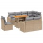 Set de sofás de jardín 9 pzas con cojines ratán sintético beige de , Conjuntos de jardín - Ref: Foro24-3271409, Precio: 633,6...
