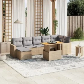 Juego de sofás de jardín con cojines beige 8 pzas ratán PE de , Conjuntos de jardín - Ref: Foro24-3271423, Precio: 525,79 €, ...