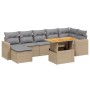 Juego de sofás de jardín con cojines beige 8 pzas ratán PE de , Conjuntos de jardín - Ref: Foro24-3271423, Precio: 515,46 €, ...