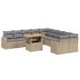 Set de sofás de jardín 11pzas con cojines ratán sintético beige de , Conjuntos de jardín - Ref: Foro24-3271507, Precio: 721,6...