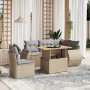 Juego de sofás jardín con cojines 6 pzas ratán sintético beige de , Conjuntos de jardín - Ref: Foro24-3272200, Precio: 437,28...
