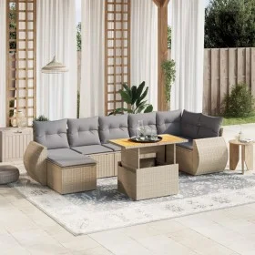 Juego de sofás de jardín con cojines beige 8 pzas ratán PE de , Conjuntos de jardín - Ref: Foro24-3272305, Precio: 555,66 €, ...