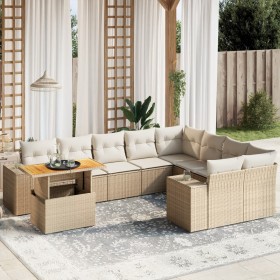 Juego de sofás jardín con cojines beige 10 pzas ratán sintético de , Conjuntos de jardín - Ref: Foro24-3272801, Precio: 693,7...