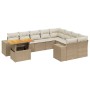 Juego de sofás jardín con cojines beige 10 pzas ratán sintético de , Conjuntos de jardín - Ref: Foro24-3272801, Precio: 693,7...