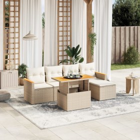 Juego de sofás jardín con cojines 6 pzas ratán sintético beige de , Conjuntos de jardín - Ref: Foro24-3273053, Precio: 379,63...