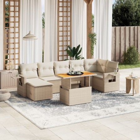 Juego de sofás de jardín con cojines beige 8 pzas ratán PE de , Conjuntos de jardín - Ref: Foro24-3271863, Precio: 537,00 €, ...