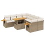 Set de sofás de jardín 9 pzas con cojines ratán sintético beige de , Conjuntos de jardín - Ref: Foro24-3273445, Precio: 666,5...