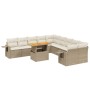 Set de sofás de jardín 11pzas con cojines ratán sintético beige de , Conjuntos de jardín - Ref: Foro24-3271947, Precio: 730,5...