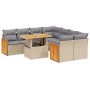 Set de sofás de jardín 9 pzas con cojines ratán sintético beige de , Conjuntos de jardín - Ref: Foro24-3273887, Precio: 568,8...