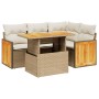Juego de sofás jardín con cojines 5 pzas ratán sintético beige de , Conjuntos de jardín - Ref: Foro24-3273942, Precio: 369,16...