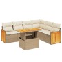 Set sofás de jardín 7 piezas y cojines ratán sintético beige de , Conjuntos de jardín - Ref: Foro24-3273977, Precio: 468,44 €...