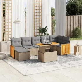 Juego de sofás de jardín con cojines beige 8 pzas ratán PE de , Conjuntos de jardín - Ref: Foro24-3274069, Precio: 537,48 €, ...