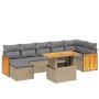 Juego de sofás de jardín con cojines beige 8 pzas ratán PE de , Conjuntos de jardín - Ref: Foro24-3274069, Precio: 510,77 €, ...